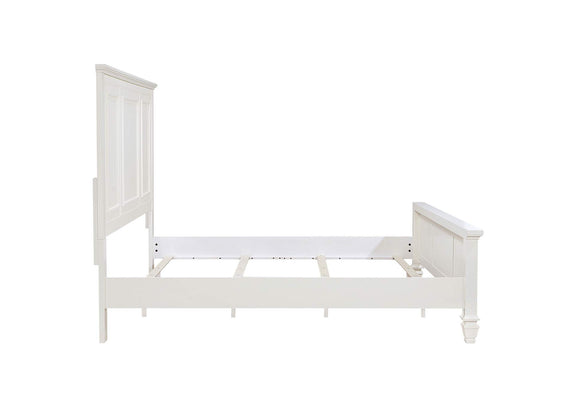 201301KEN Sandy Beach 63-inch Eastern King Wood Panel Bed Cream White