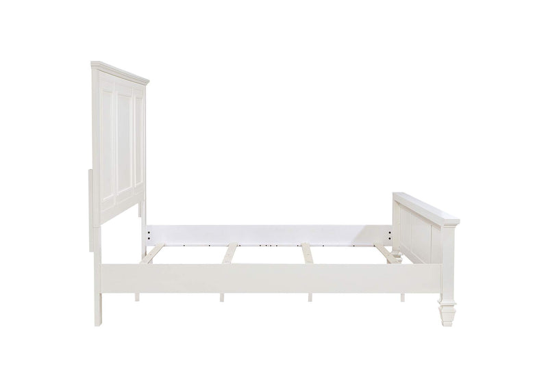 201301KEN Sandy Beach 63-inch Eastern King Wood Panel Bed Cream White