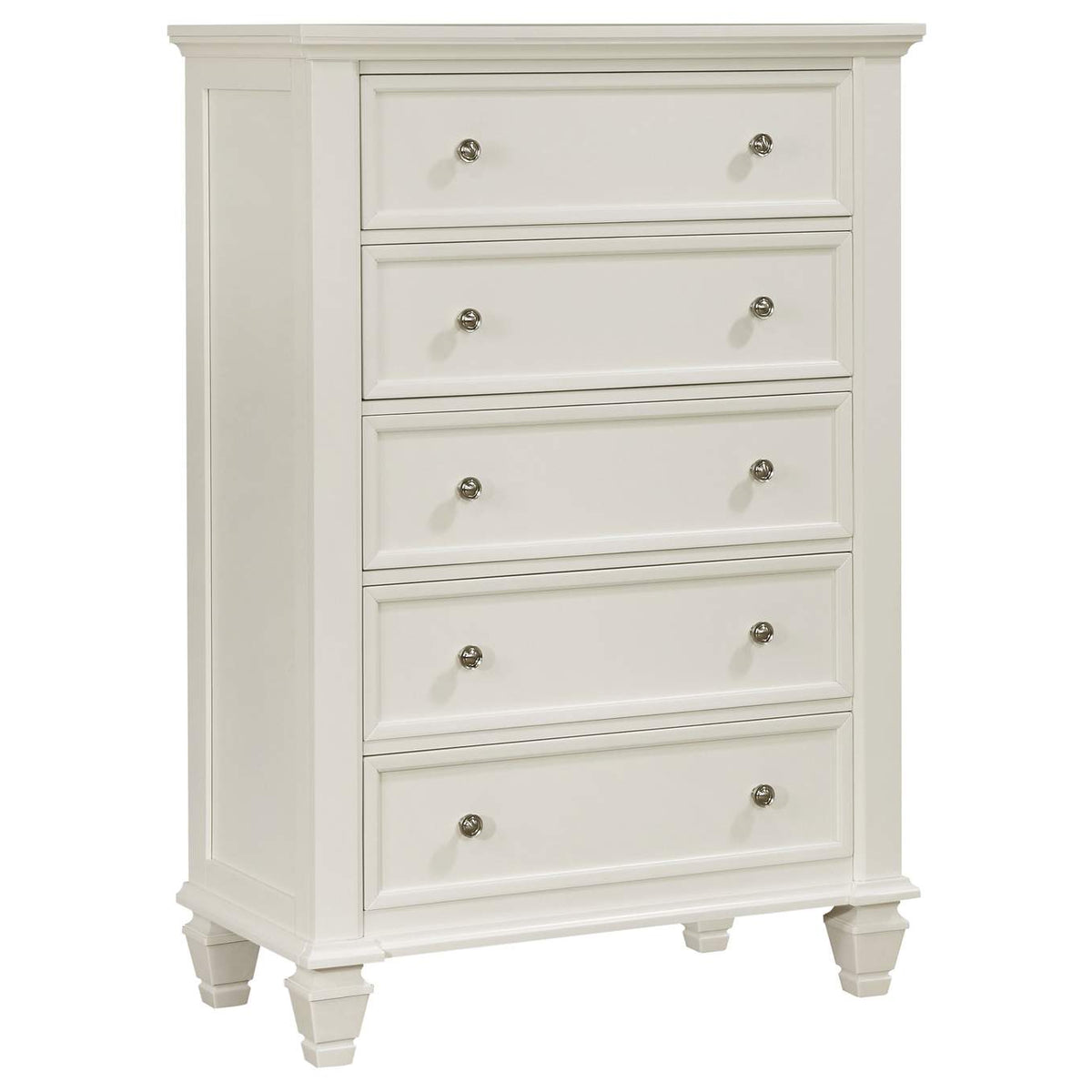 201301KWN-S5 Sandy Beach 5-piece California King Bedroom Set Cream White