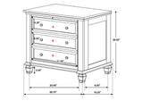 201301KWN-S5 Sandy Beach 5-piece California King Bedroom Set Cream White
