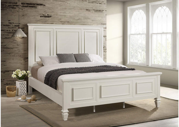 201301KWN Sandy Beach 63-inch California King Panel Bed Cream White