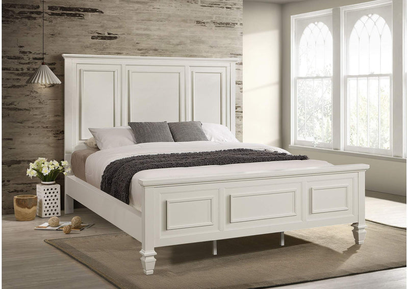 201301KWN Sandy Beach 63-inch California King Panel Bed Cream White