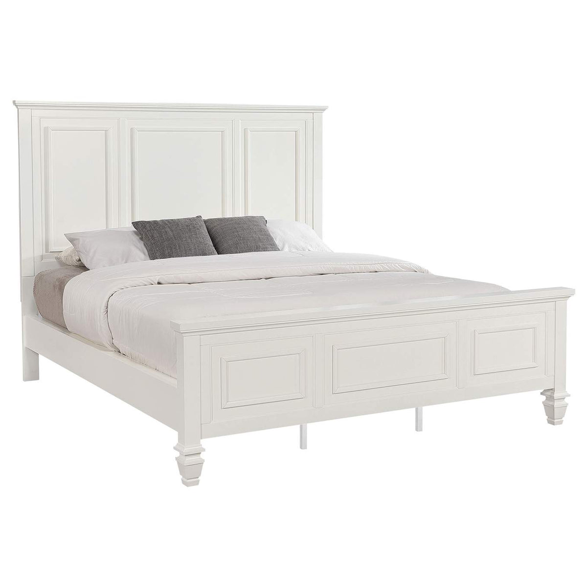 201301KWN Sandy Beach 63-inch California King Panel Bed Cream White