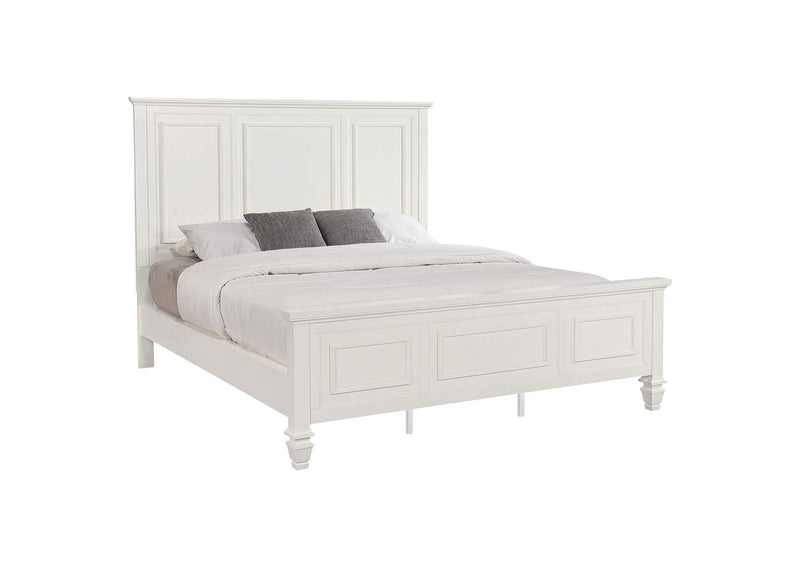 201301KWN Sandy Beach 63-inch California King Panel Bed Cream White