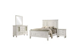 201301Q-S4 Sandy Beach 4-piece Queen Bedroom Set Cream White