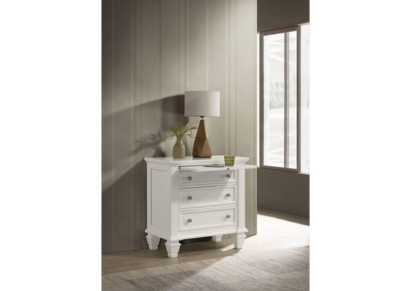 201302 Sandy Beach 3-drawer Nightstand Cream White