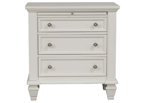 201302 Sandy Beach 3-drawer Nightstand Cream White