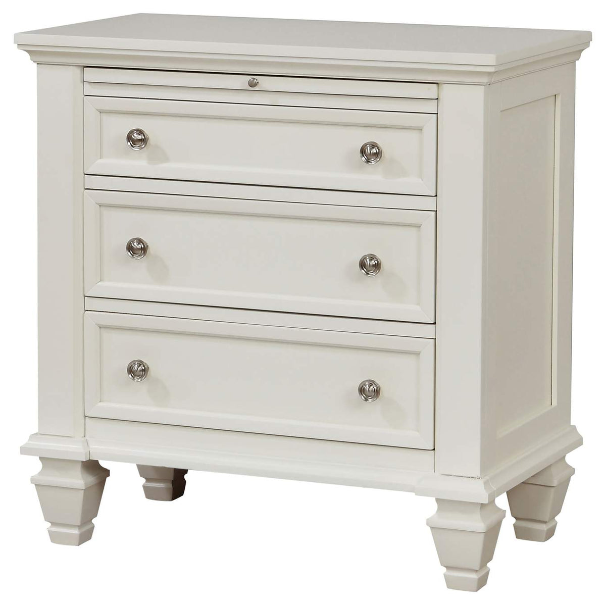 201302 Sandy Beach 3-drawer Nightstand Cream White