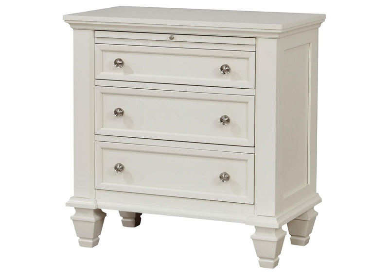 201302 Sandy Beach 3-drawer Nightstand Cream White