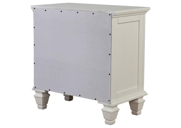 201302 Sandy Beach 3-drawer Nightstand Cream White