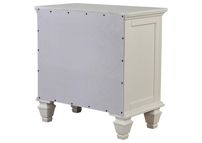 201302 Sandy Beach 3-drawer Nightstand Cream White