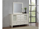 201303M Sandy Beach 11-drawer Dresser with Mirror Cream White