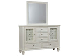 Sandy Beach 11-drawer Dresser with Mirror Cream White