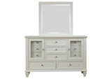 201303M Sandy Beach 11-drawer Dresser with Mirror Cream White