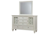 201303M Sandy Beach 11-drawer Dresser with Mirror Cream White