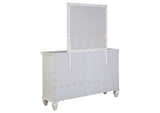 201303M Sandy Beach 11-drawer Dresser with Mirror Cream White