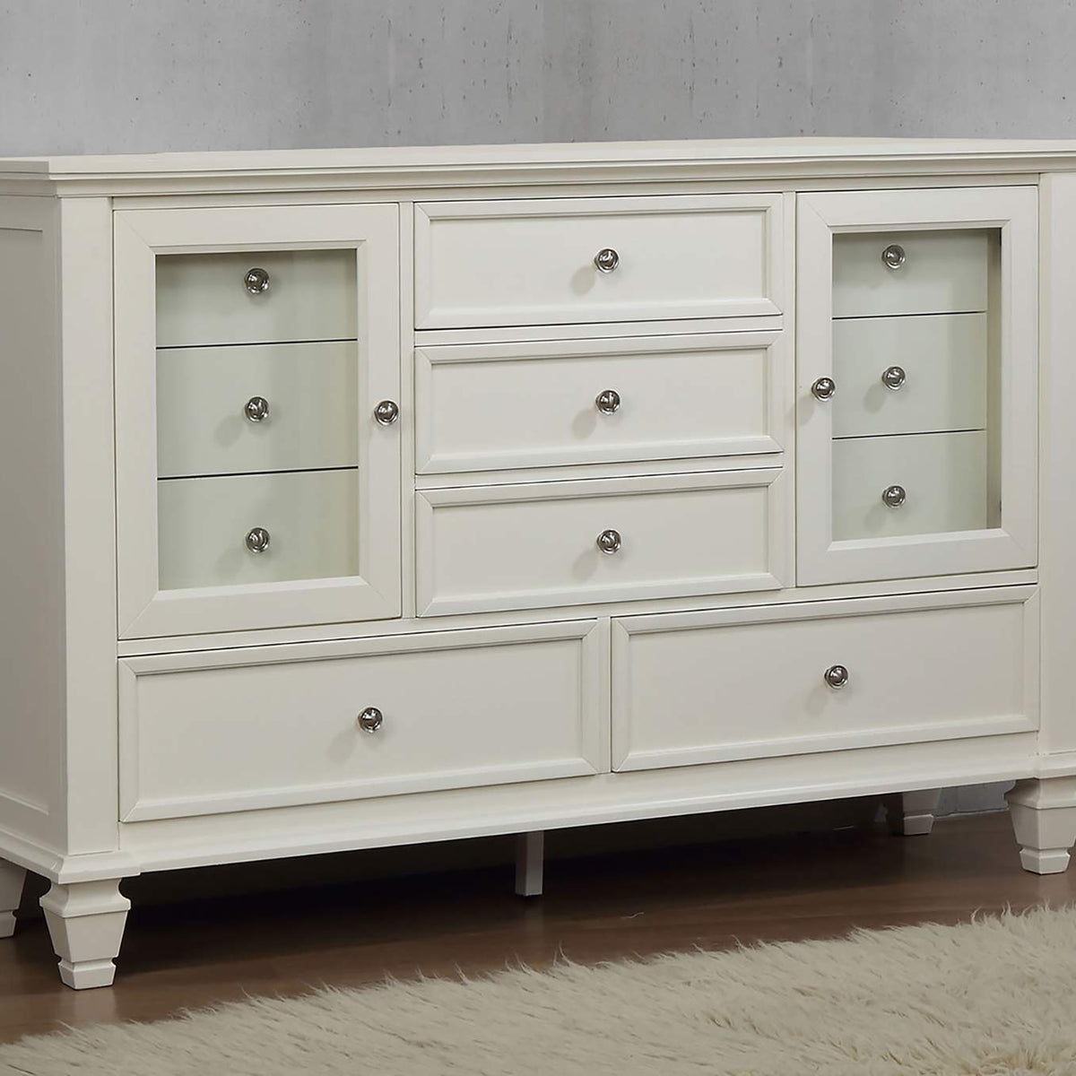201303 Sandy Beach 11-drawer Dresser Cream White
