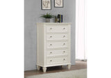 201305 Sandy Beach 5-drawer Bedroom Chest Cream White