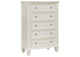 201305 Sandy Beach 5-drawer Bedroom Chest Cream White