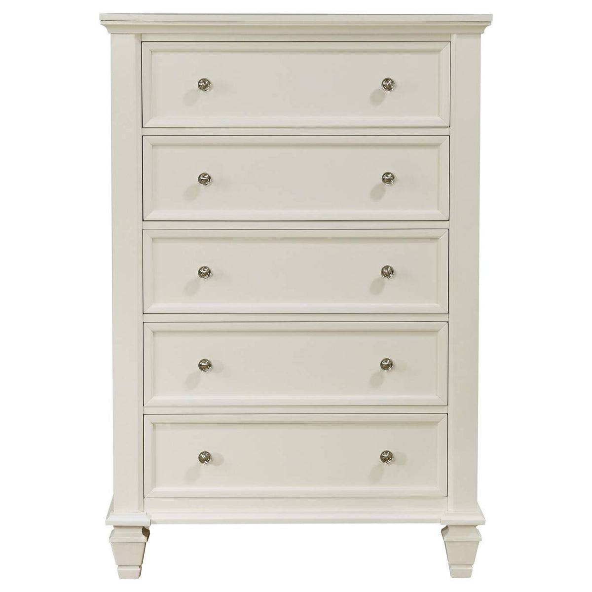 201305 Sandy Beach 5-drawer Bedroom Chest Cream White