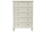 201305 Sandy Beach 5-drawer Bedroom Chest Cream White