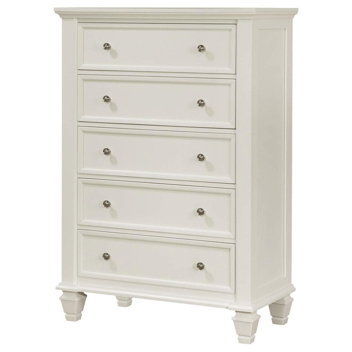 201305 Sandy Beach 5-drawer Bedroom Chest Cream White