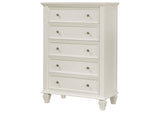 201305 Sandy Beach 5-drawer Bedroom Chest Cream White