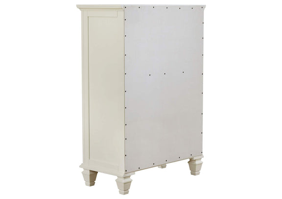 201305 Sandy Beach 5-drawer Bedroom Chest Cream White