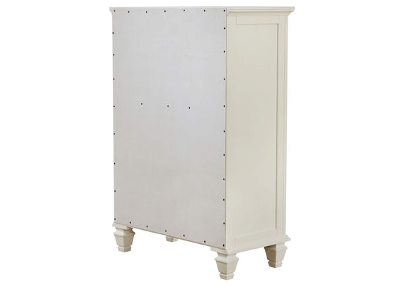 201305 Sandy Beach 5-drawer Bedroom Chest Cream White