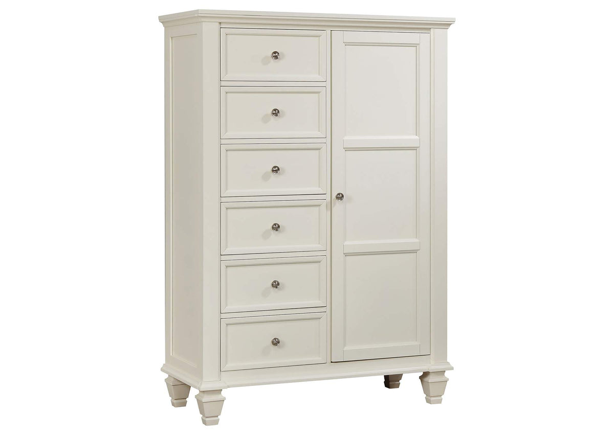 Sandy Beach 8-drawer Door Chest Cream White