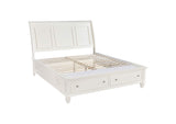 201309KE-S4 Sandy Beach 4-piece Eastern King Bedroom Set Cream White