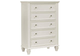201309KE-S5 Sandy Beach 5-piece Eastern King Bedroom Set Cream White