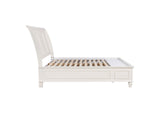 201309KE Sandy Beach Wood Eastern King Storage Panel Bed Cream White
