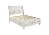201309Q-S4 Sandy Beach 4-piece Queen Bedroom Set Cream White