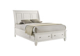 201309Q Sandy Beach Wood Queen Storage Panel Bed Cream White