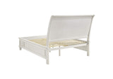 201309Q Sandy Beach Wood Queen Storage Panel Bed Cream White