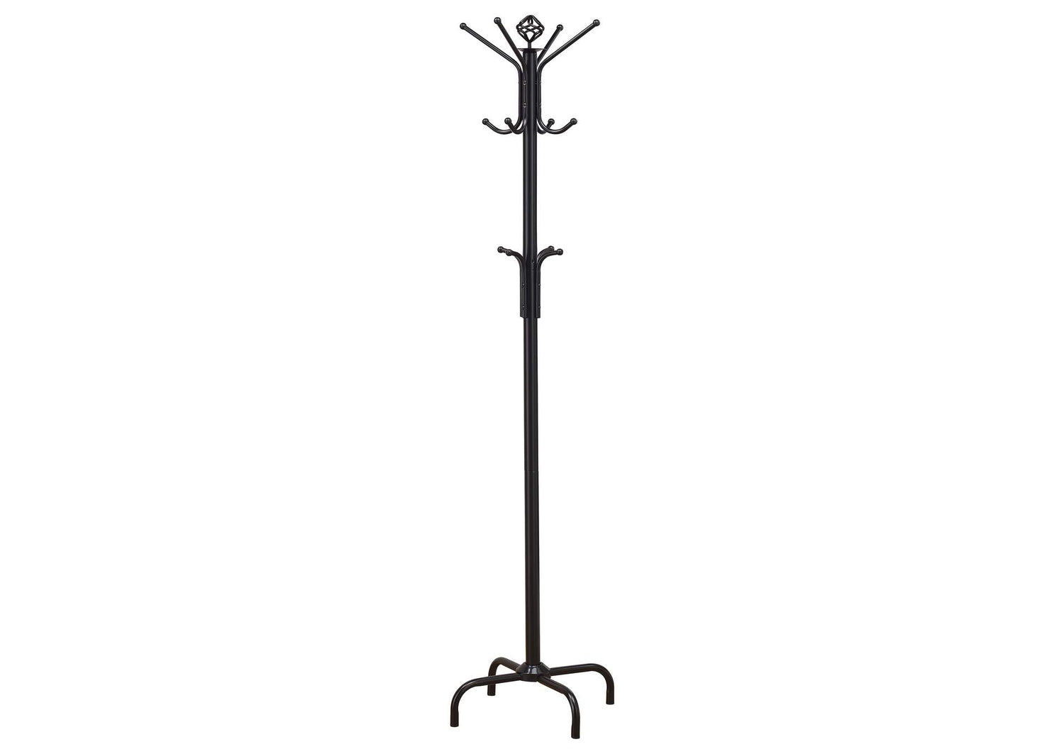 Collier 12 Hook Freestanding Coat Rack Hat Hanger Black