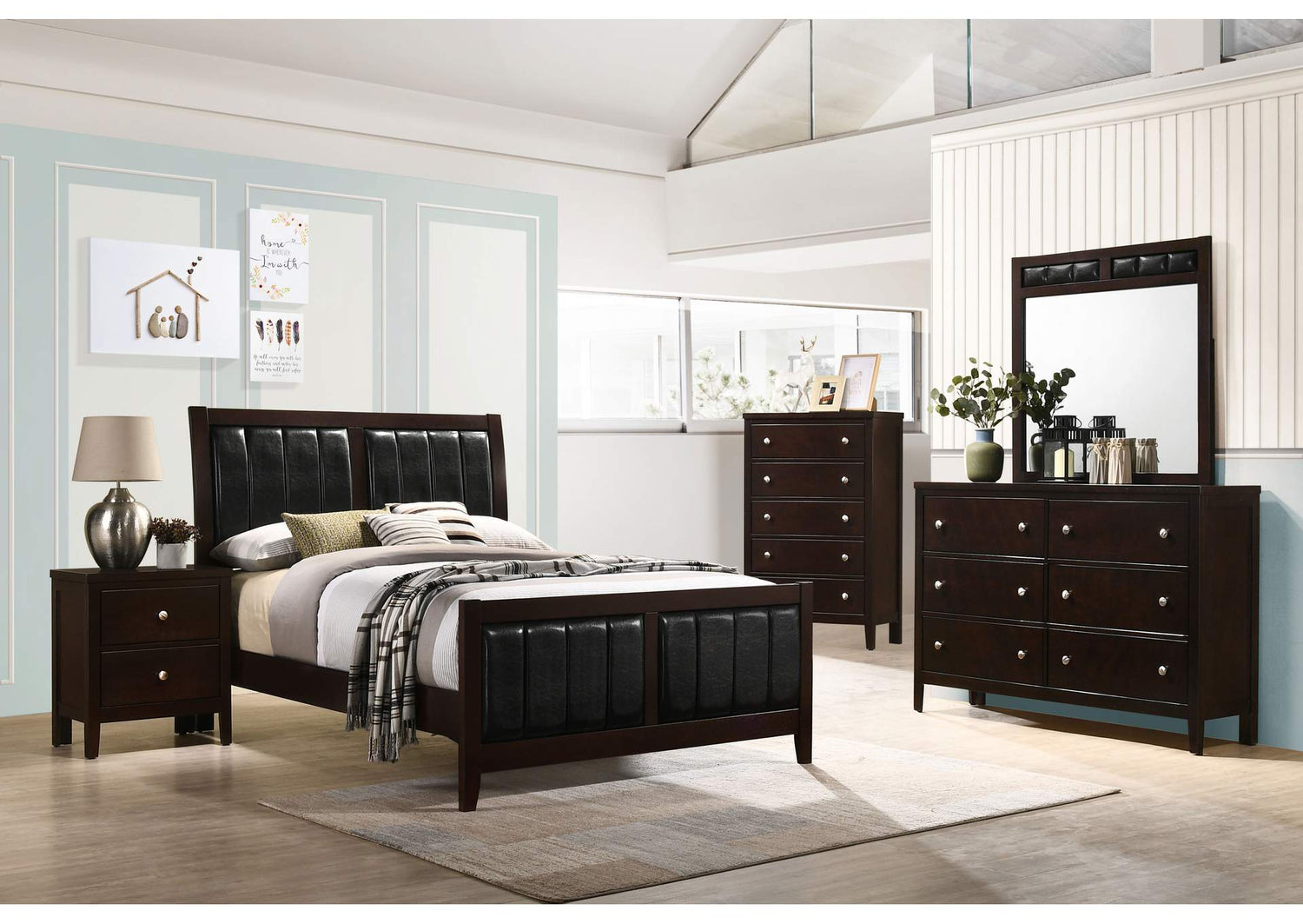 Carlton 5-piece Full Bedroom Set Cappuccino