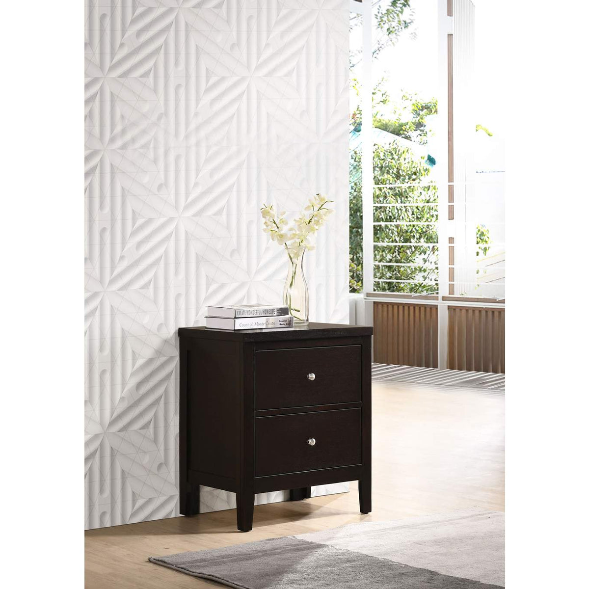202092 Carlton 2-drawer Nightstand Cappuccino