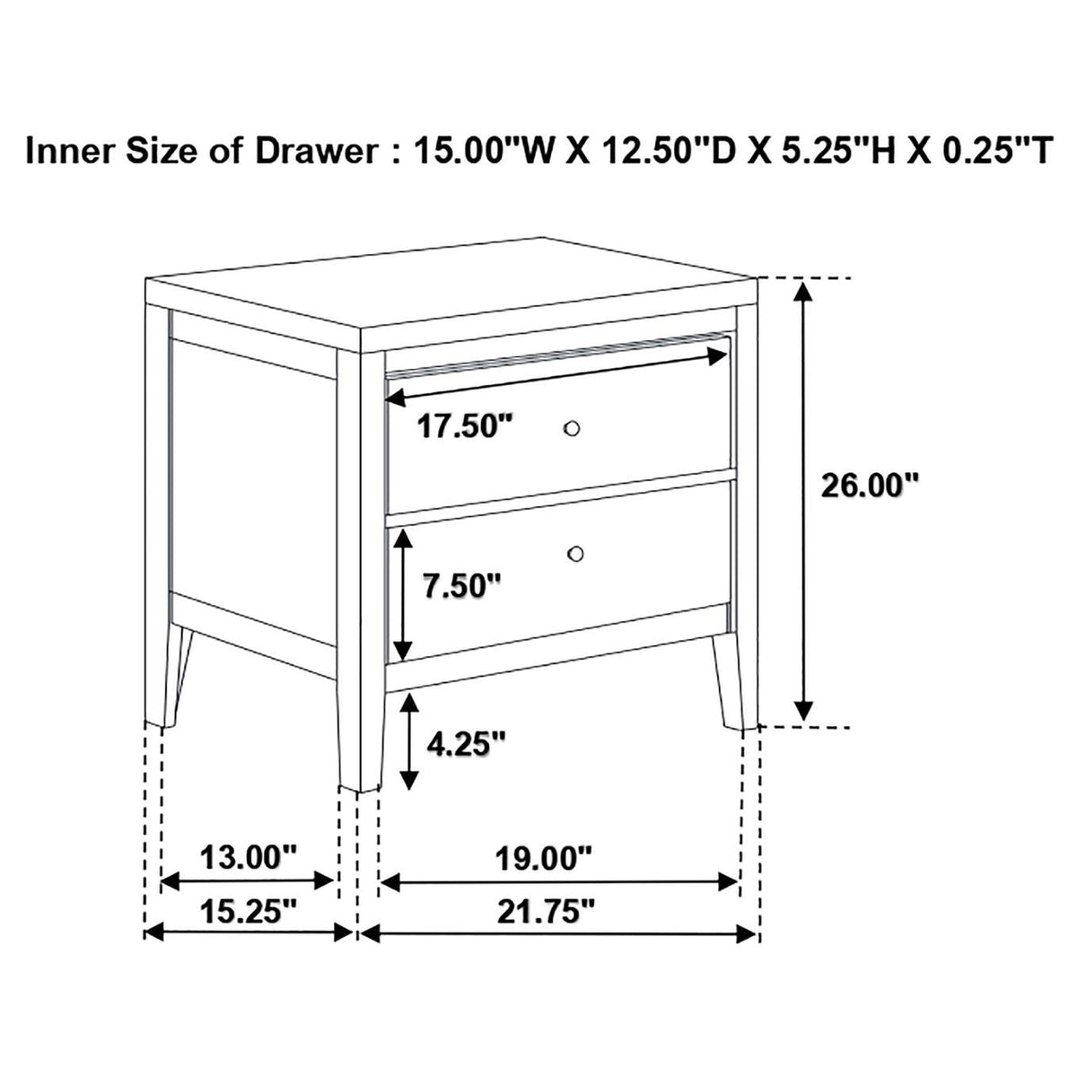 202092 Carlton 2-drawer Nightstand Cappuccino