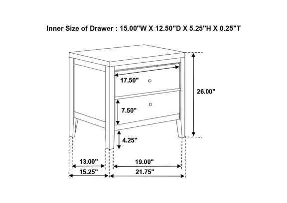 202092 Carlton 2-drawer Nightstand Cappuccino