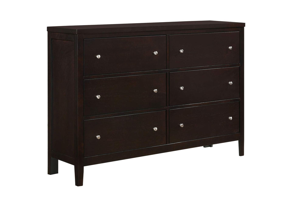 202093 Carlton 6-drawer Dresser Cappuccino