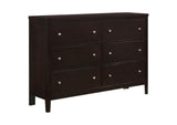 202093 Carlton 6-drawer Dresser Cappuccino