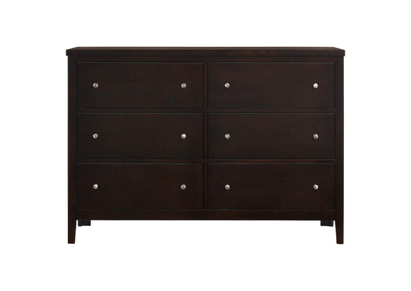 202093 Carlton 6-drawer Dresser Cappuccino