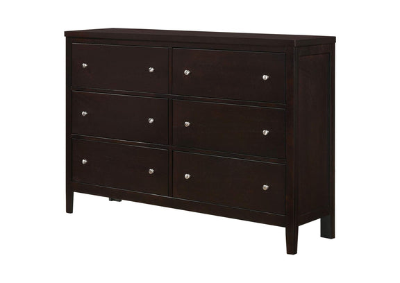 202093 Carlton 6-drawer Dresser Cappuccino