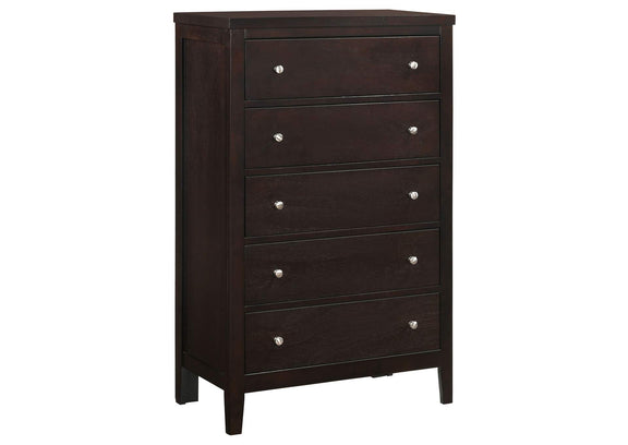 202095 Carlton 5-drawer Bedroom Chest Cappuccino