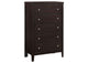 202095 Carlton 5-drawer Bedroom Chest Cappuccino