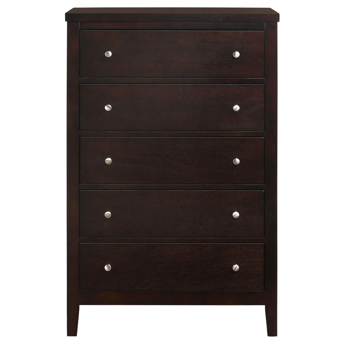 202095 Carlton 5-drawer Bedroom Chest Cappuccino