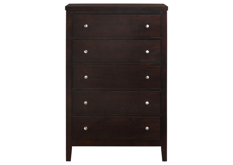 202095 Carlton 5-drawer Bedroom Chest Cappuccino