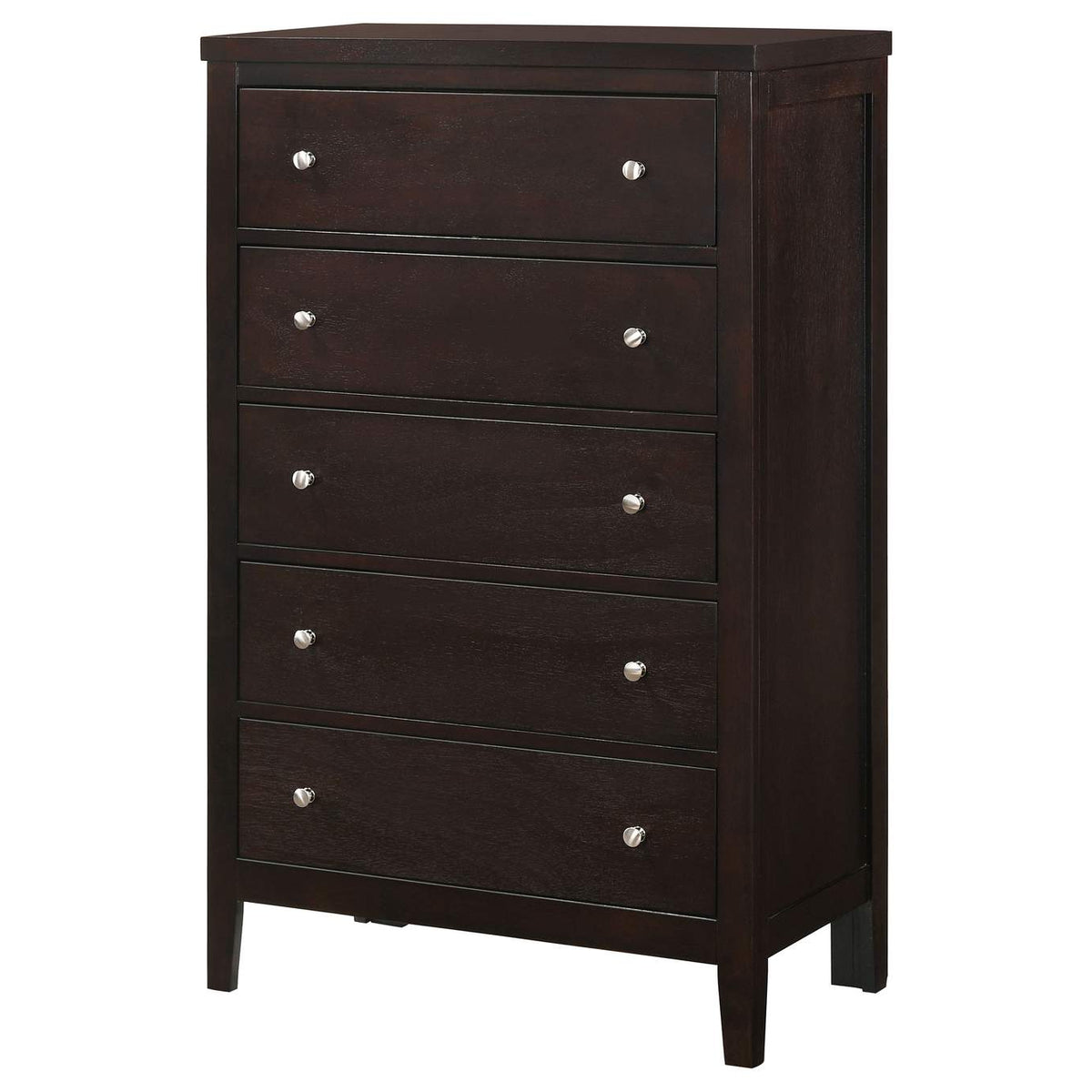 202095 Carlton 5-drawer Bedroom Chest Cappuccino